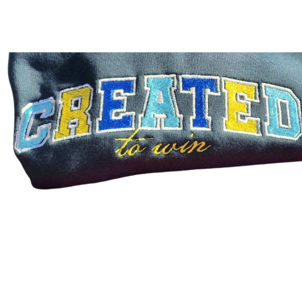 Created to Win Green Sweatshirt-Custom Thread Color - Undaunted Things