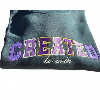 Created to Win Green Sweatshirt-Custom Thread Color - Undaunted Things