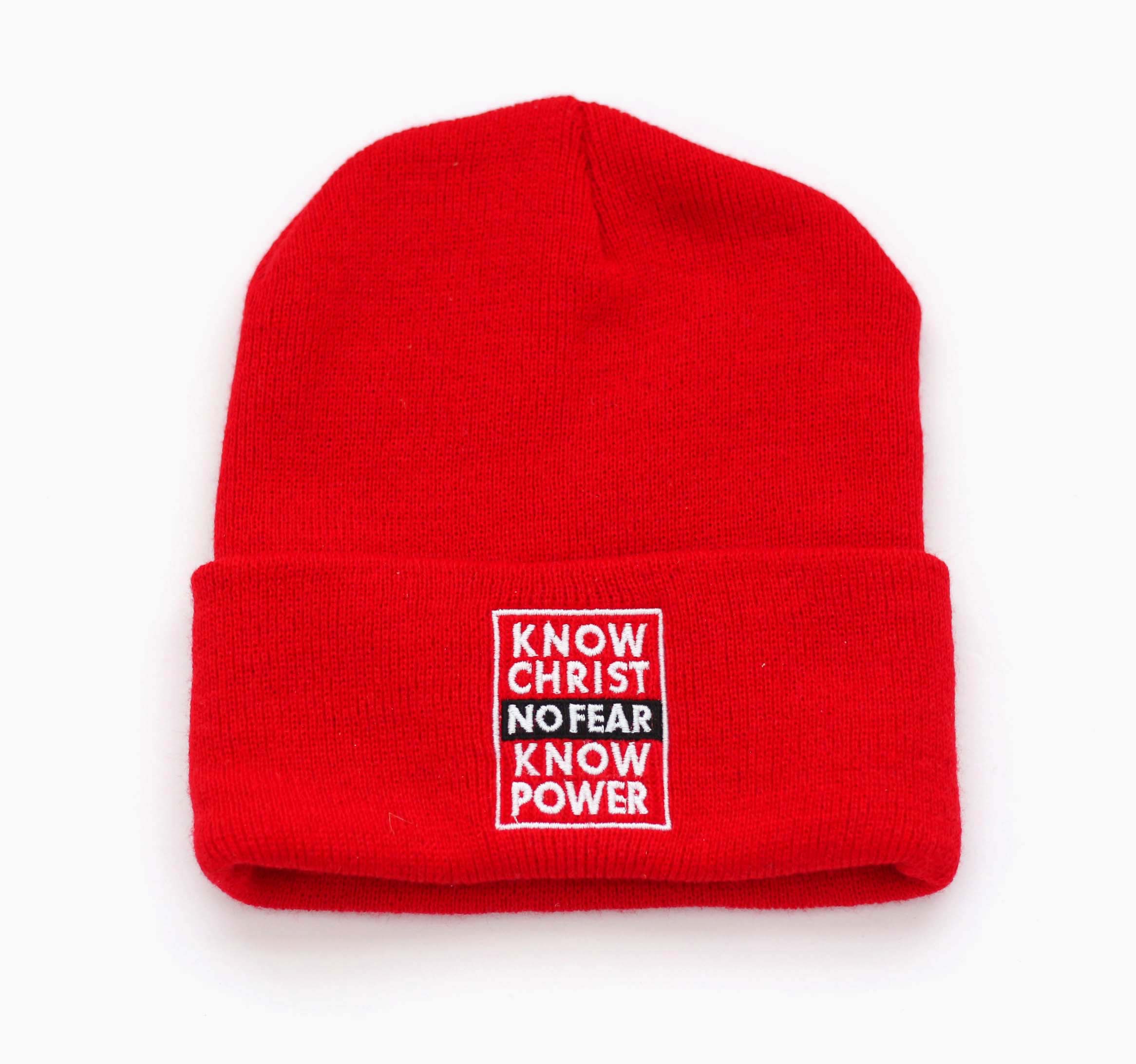Know Christ Beanie (Red) - Undaunted Things