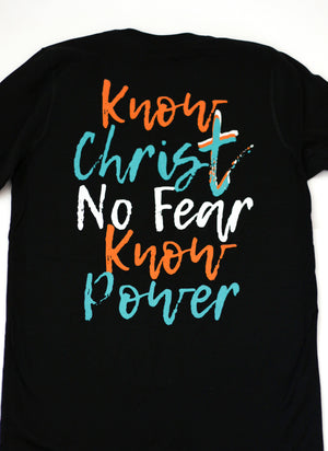Know Christ Tee back print-black - Undaunted Things
