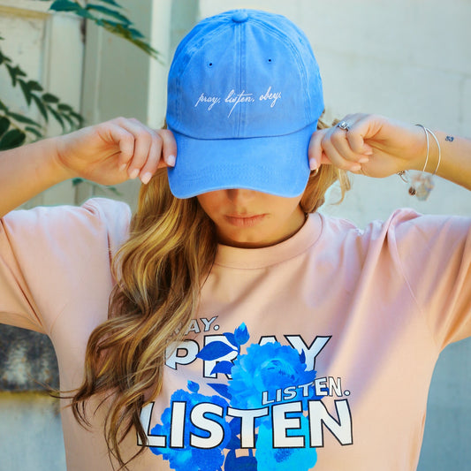 Pray Strapback- Powder Blue - Undaunted Things