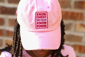 Know Christ Hat-Pink (Distressed) - Undaunted Things