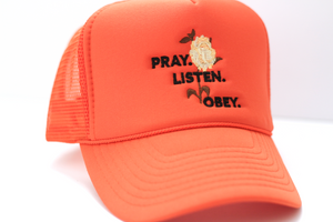 Pray Trucker Hat- Orange - Undaunted Things